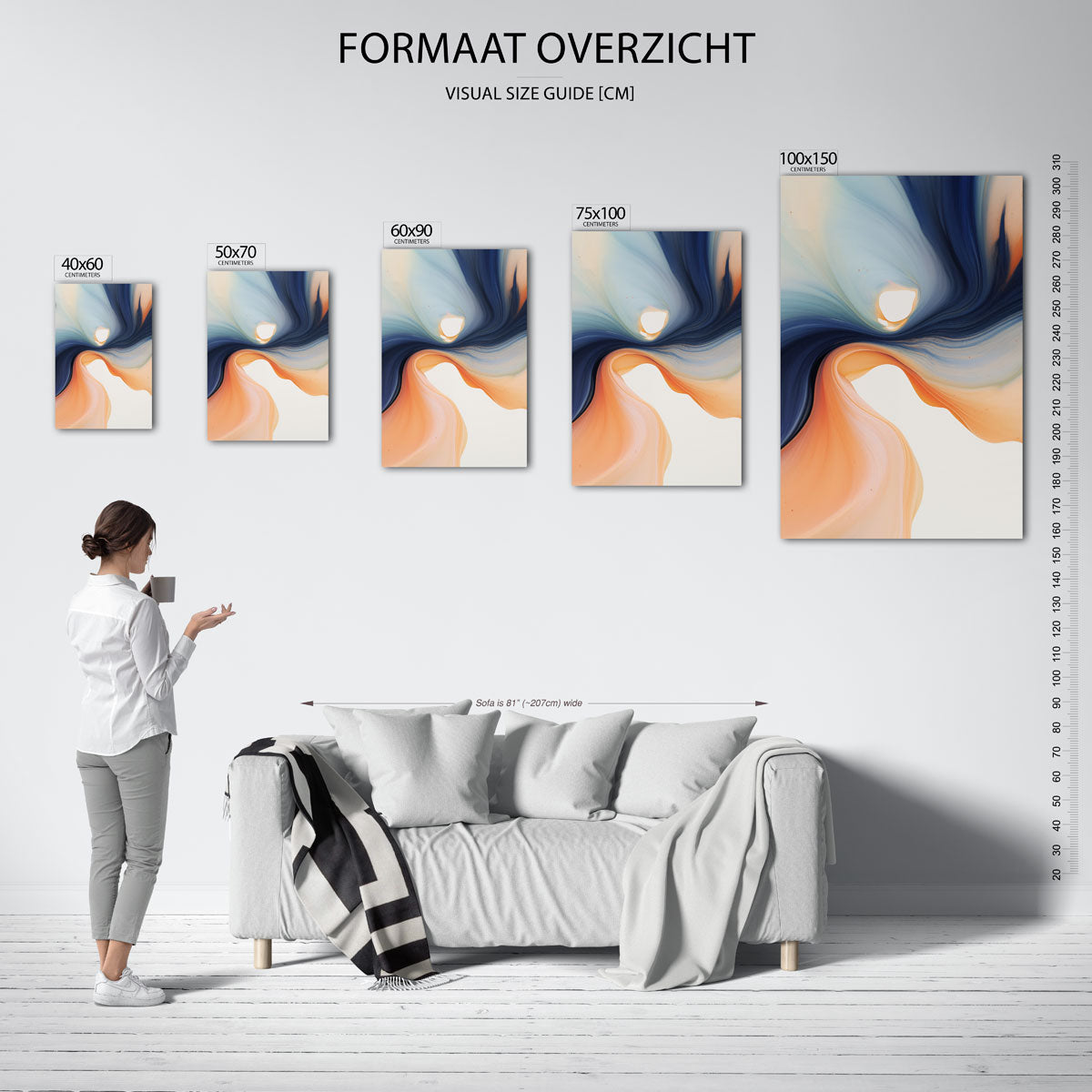 Vloeiende kleuren Kunstwerk