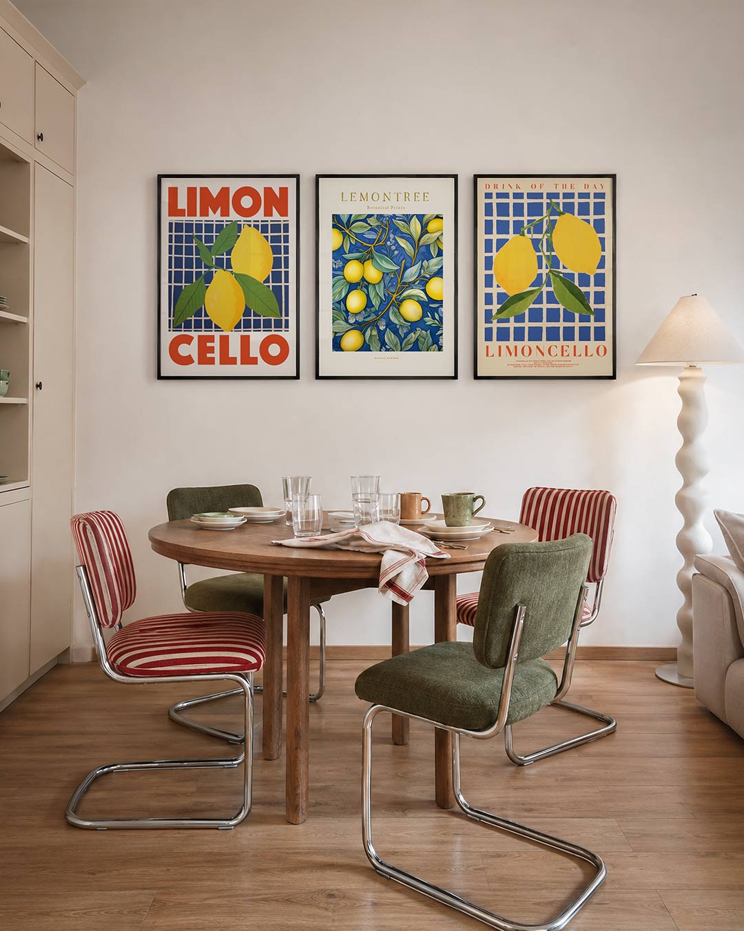 Citrus en ruiten Posterset