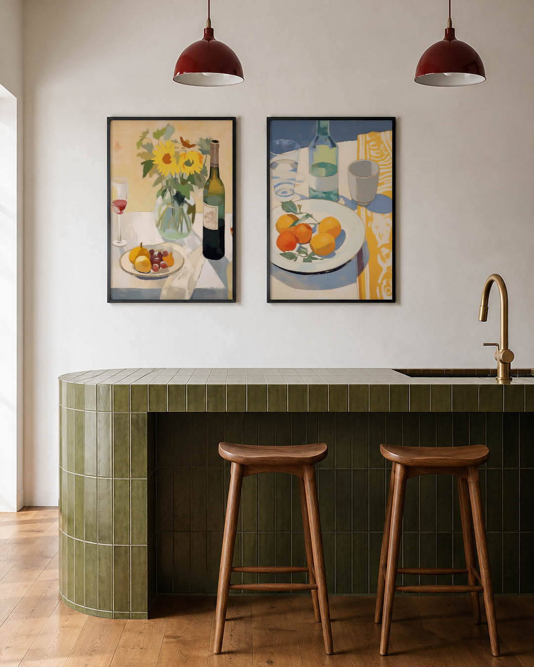 Zonnige tafelsetting Posterset