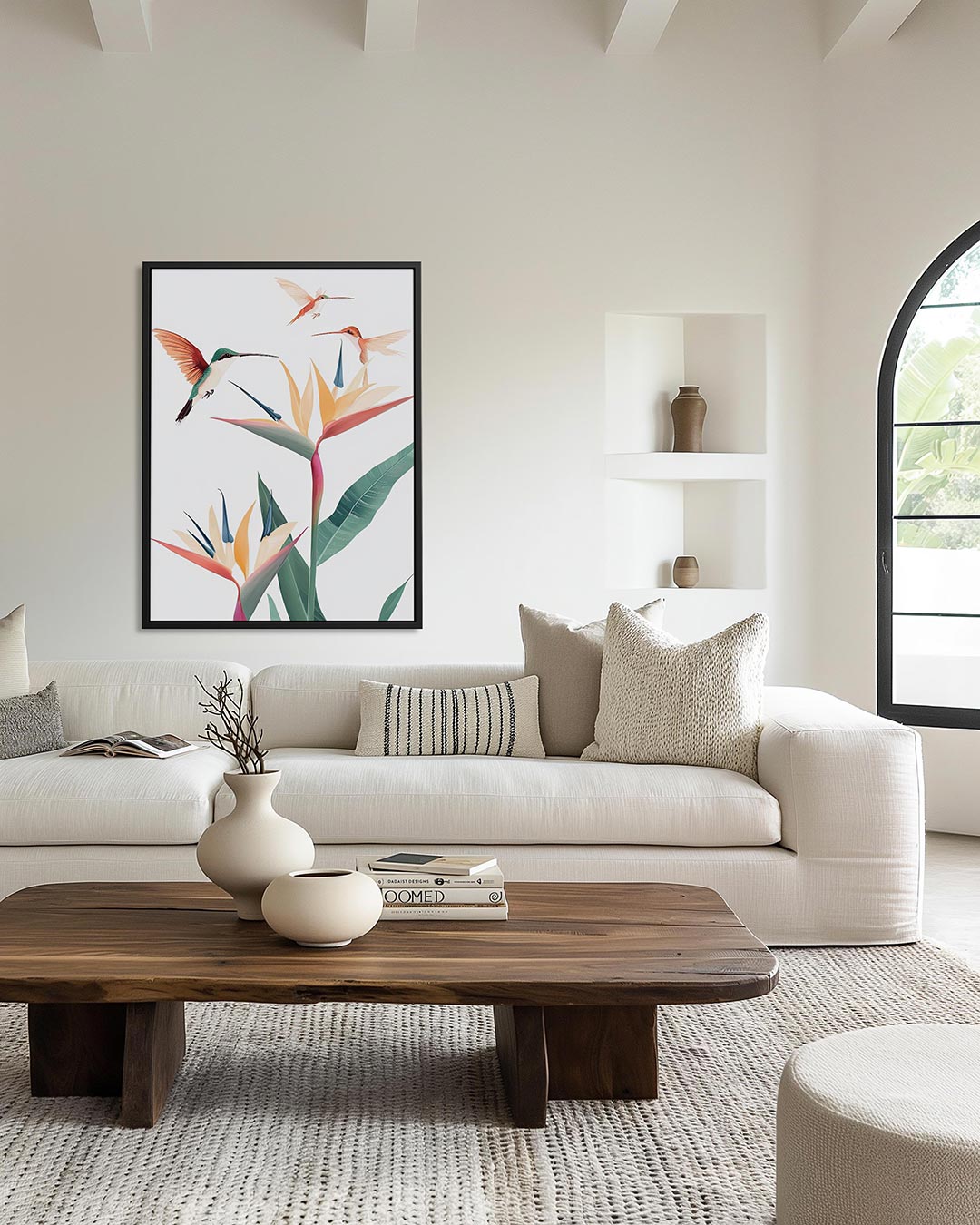 Vogels en bloemen Kunstwerk