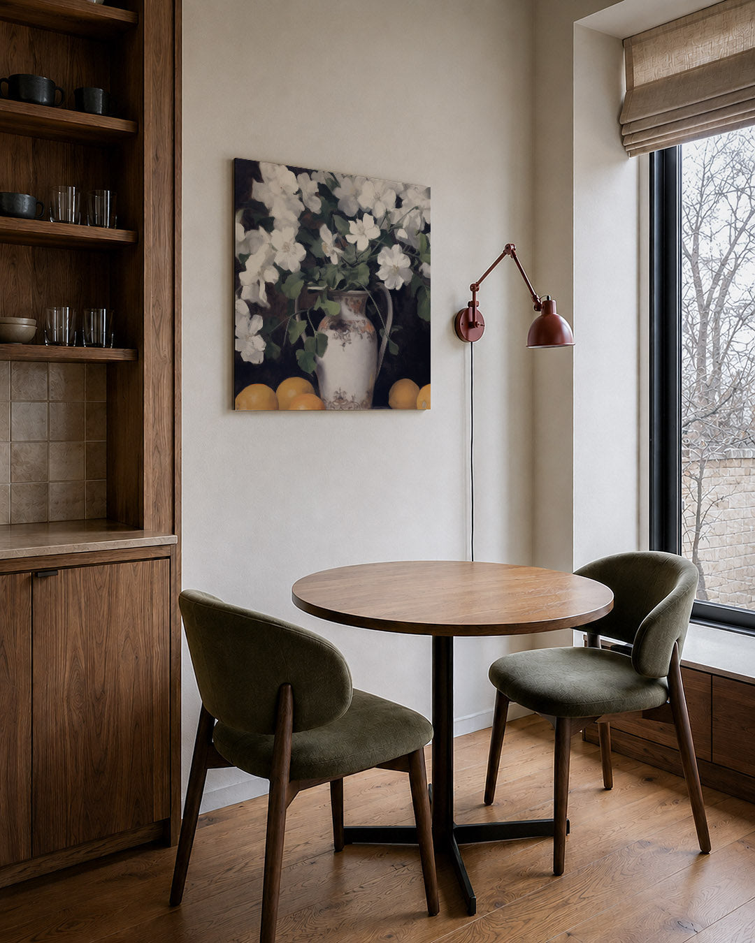Bloemen en citrus Kunstwerk