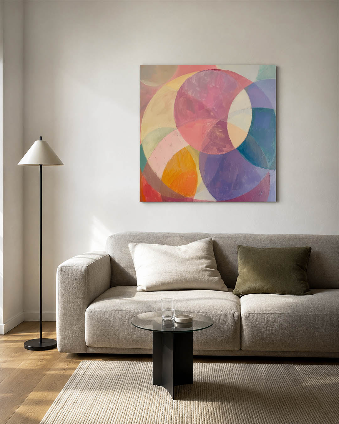 Kleurrijke cirkelvormen Kunstwerk