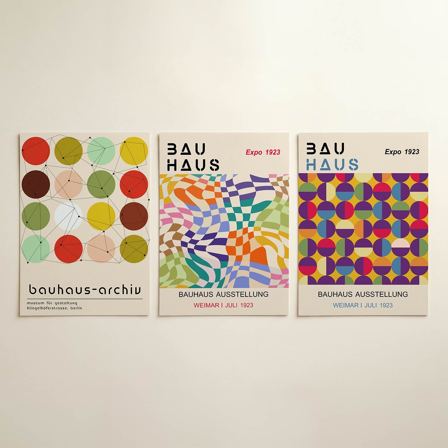 Kleurrijke cirkelstructuur Posterset