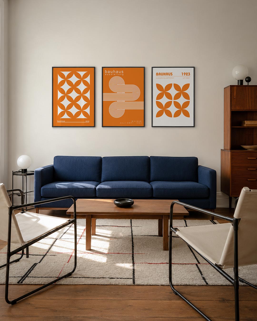Oranje cirkelpatroon Posterset