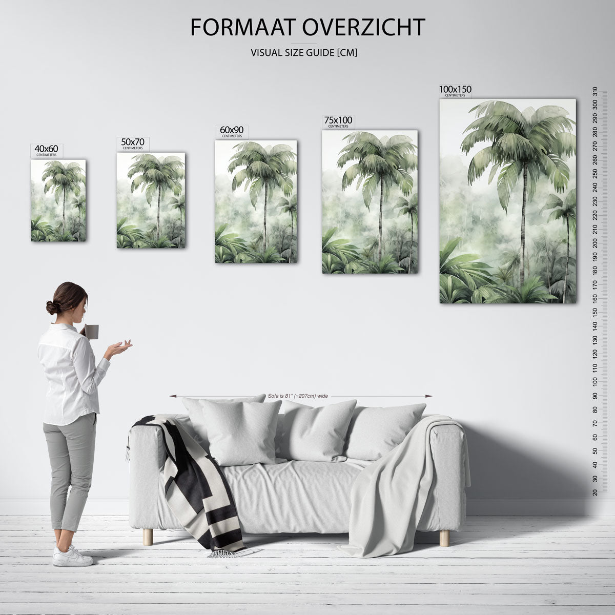 Tropische palmen Kunstwerk
