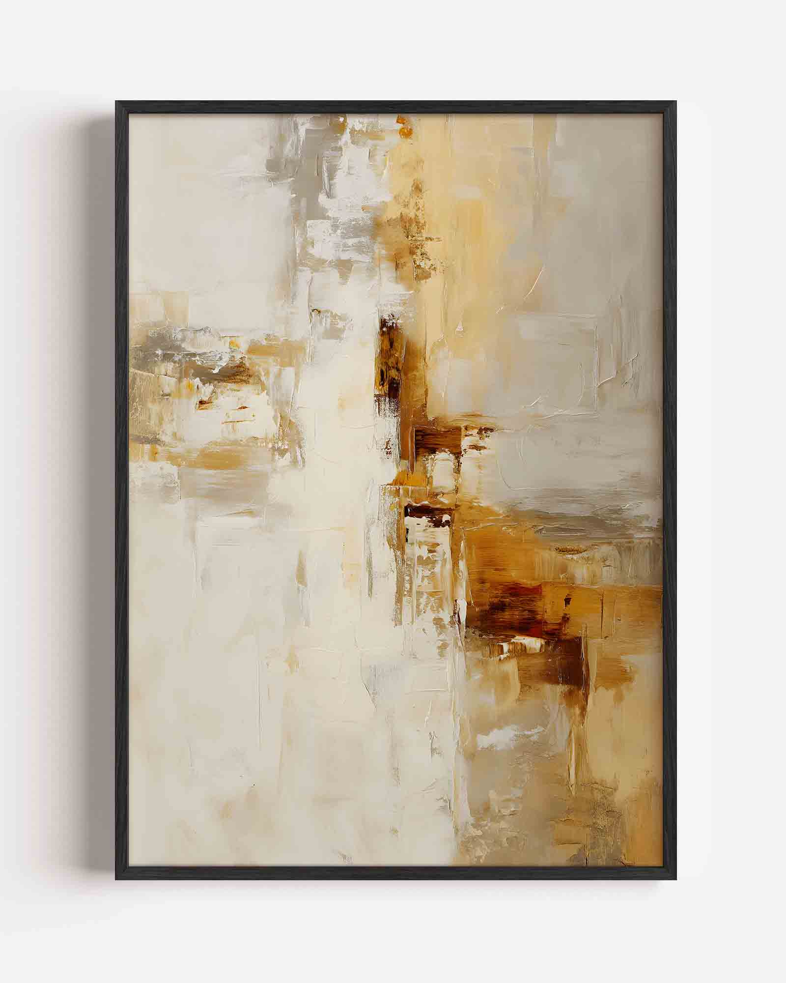 Abstracte beige en bruine Poster