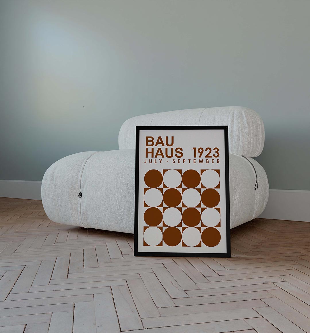 Cirkelpatroon bruin Poster