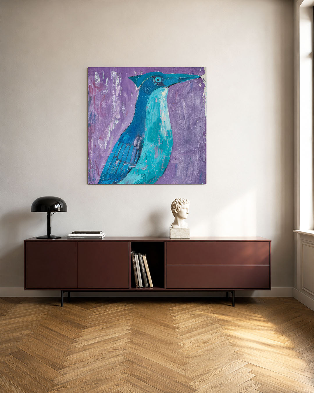 Vogelsilhouet in kleur Kunstwerk