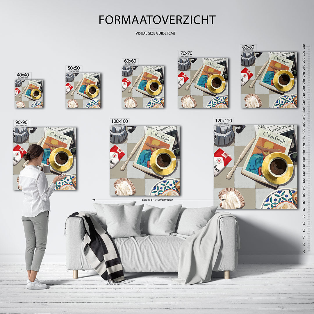Kleurrijk ontbijt tafereel Kunstwerk