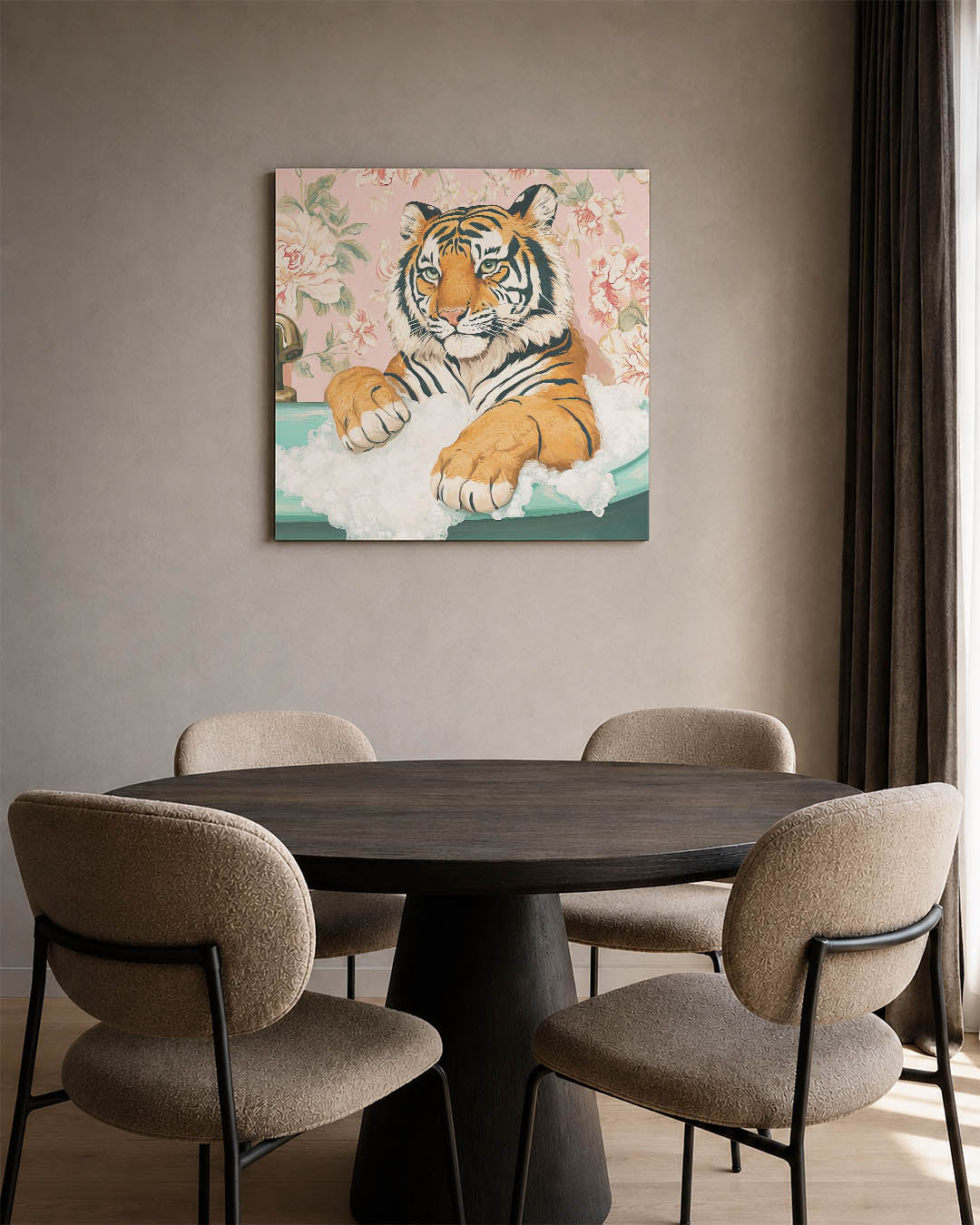 Tijger in bad Kunstwerk