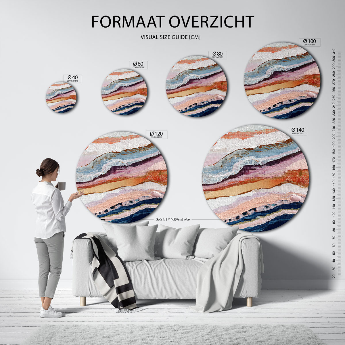 Gelaagde textuur Muurcirkel