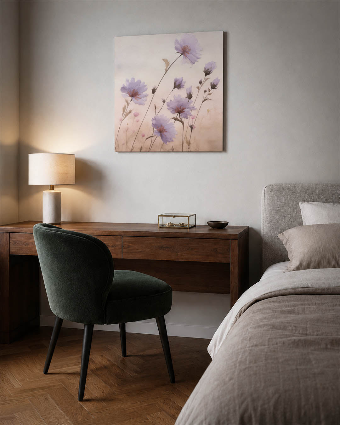 Bloemen in zachte tinten Kunstwerk