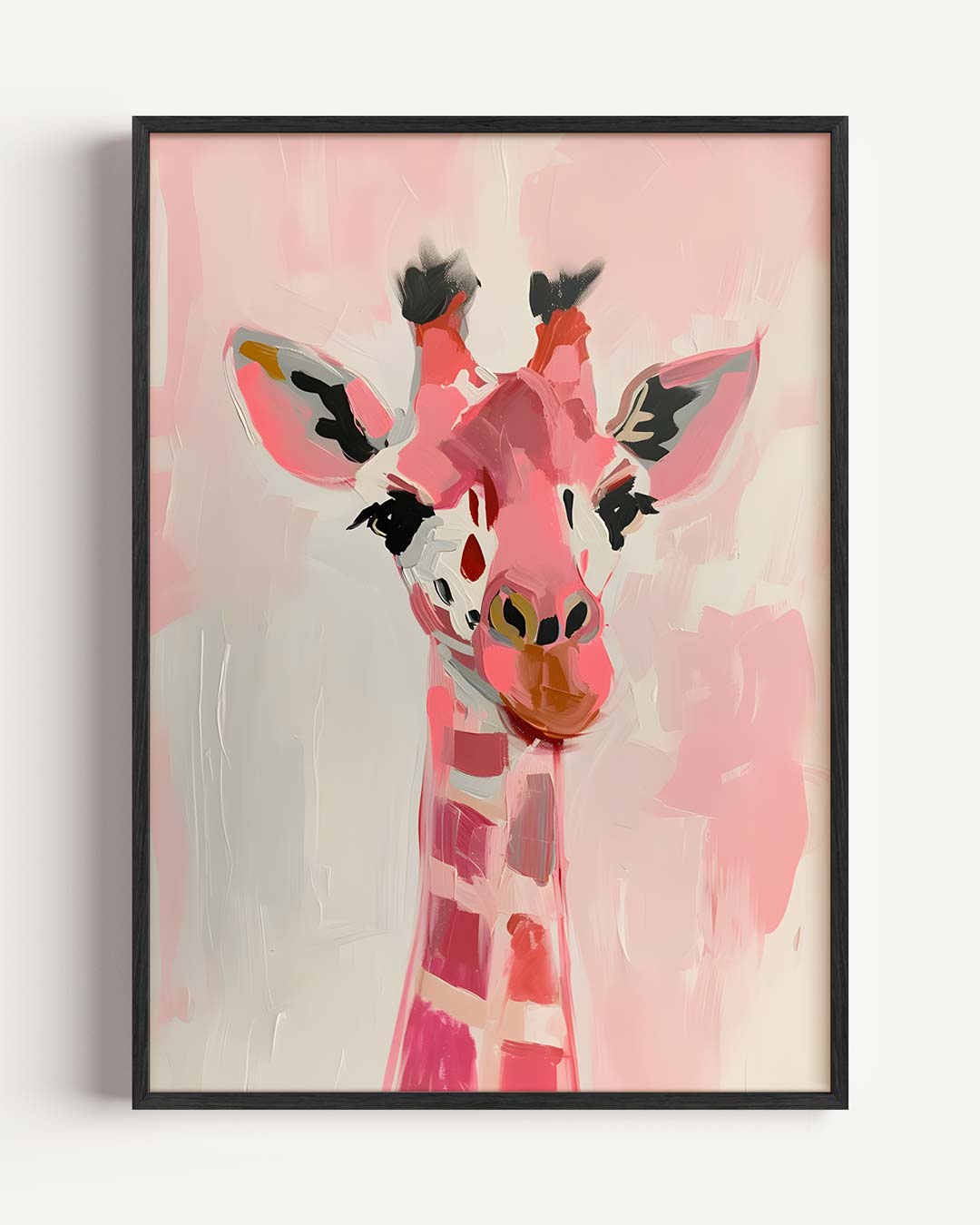 Speelse Roze Giraf Poster-WallArtistic