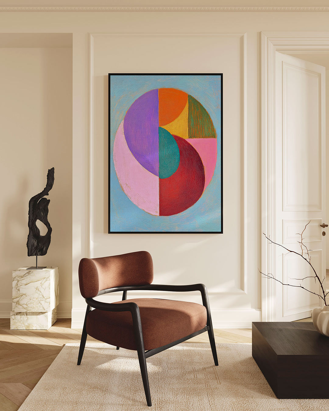 Kleurrijke cirkelvormen Kunstwerk
