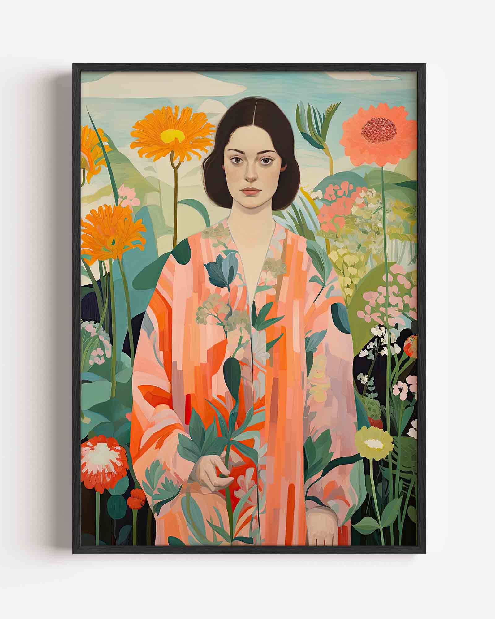 Vrouw met bloemen Poster