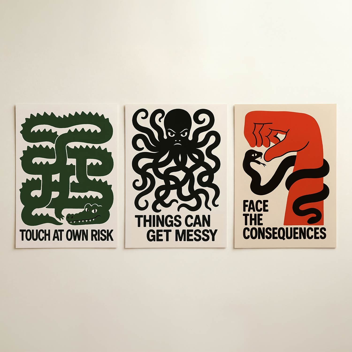 Speelse krokodil Posterset