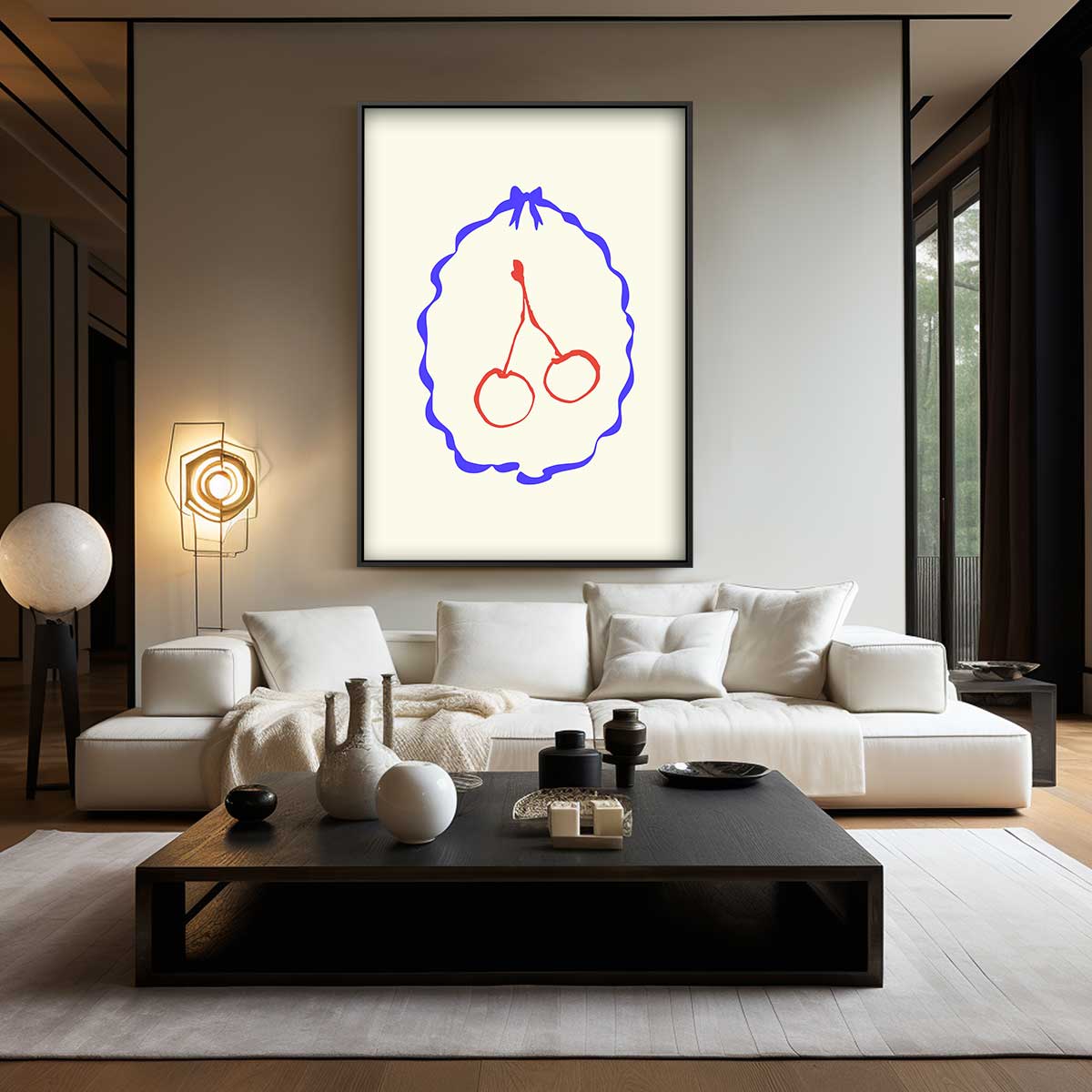 Speelse Kersen Kunstwerk-canvas-dibond-plexiglas-wanddecoratie-WallArtistic