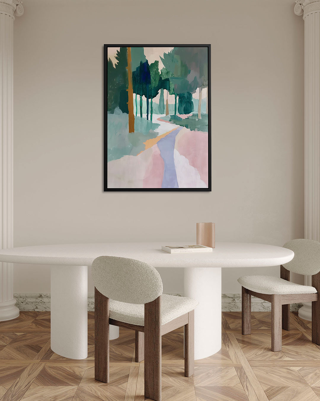 Vloeiende boslandschap Kunstwerk