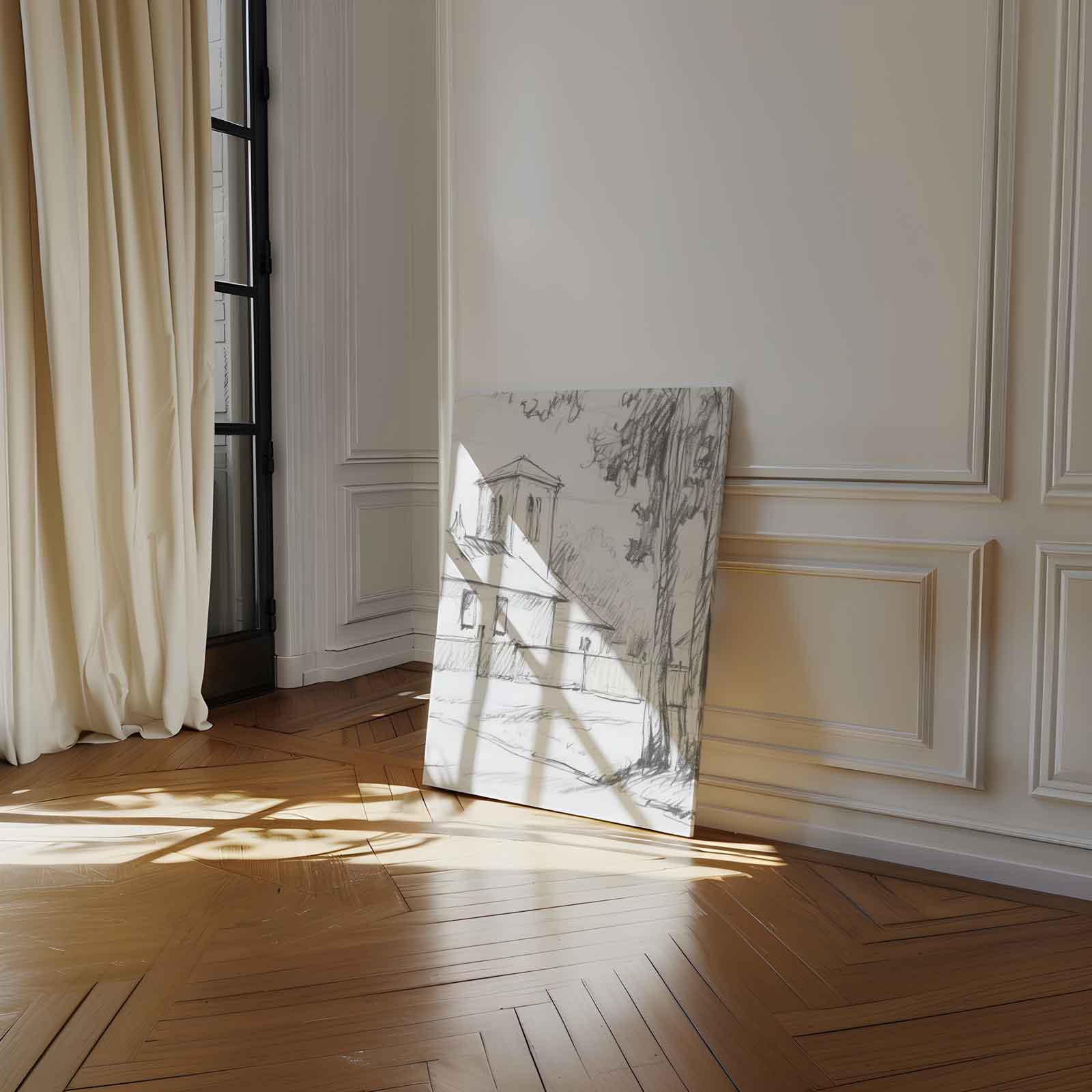Rustiek Dorpstafereel Kunstwerk-canvas-dibond-plexiglas-wanddecoratie-WallArtistic
