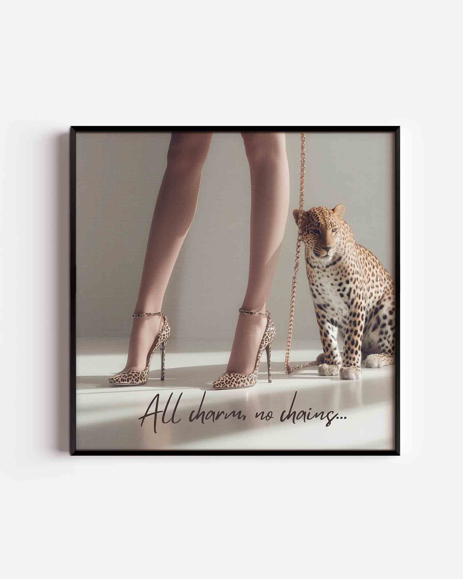 Luipaard en hakken Poster