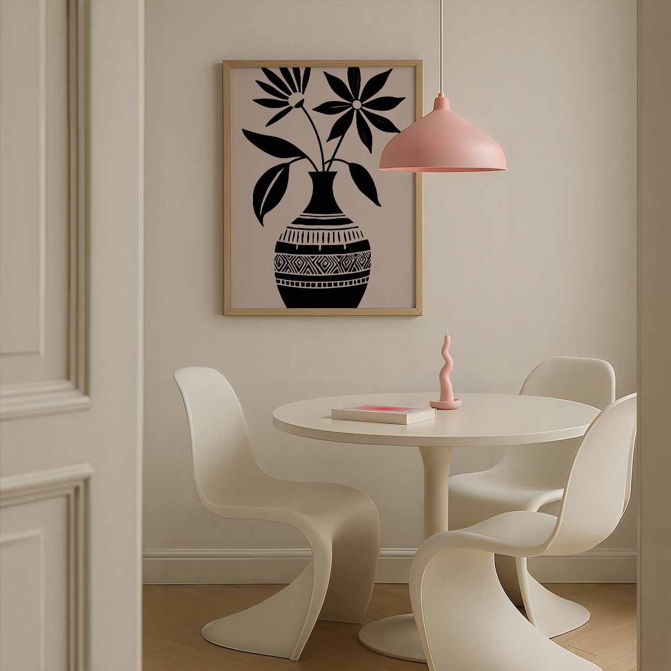 Bloemenvazen Silhouet Poster-WallArtistic