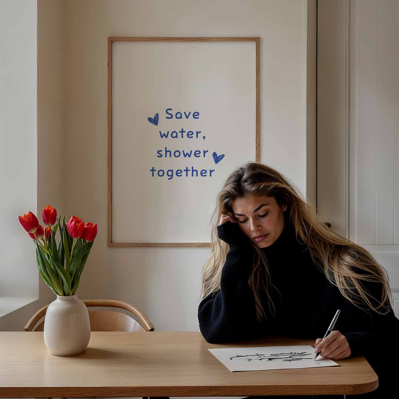 Duurzaam Doucheplezier Poster-WallArtistic
