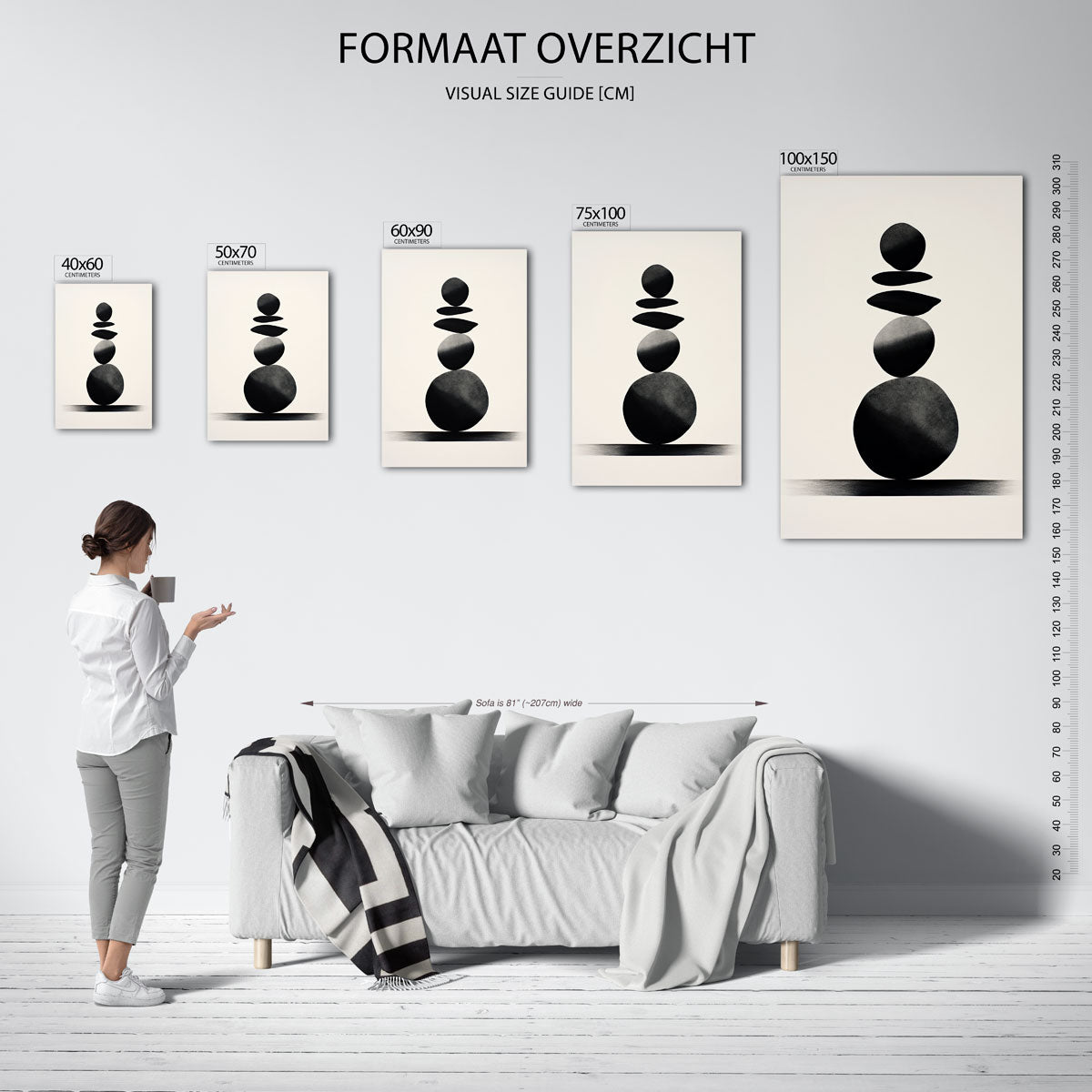 Gestapelde vormen Kunstwerk