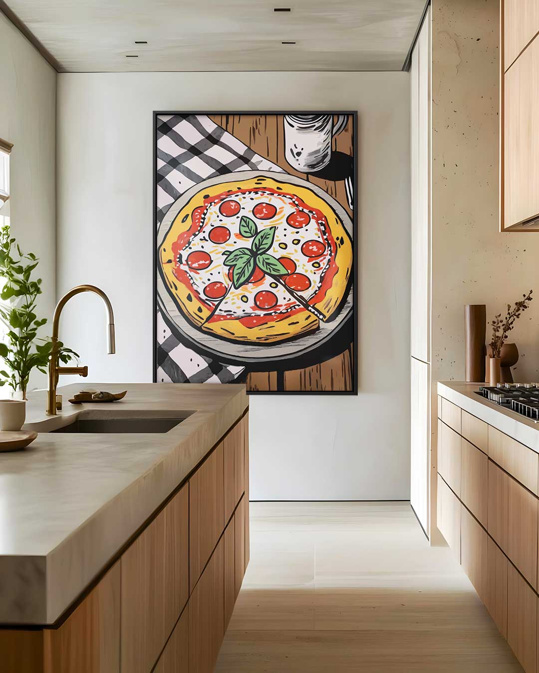 Pizza Liefde op Canvas Kunstwerk-canvas-dibond-plexiglas-wanddecoratie-WallArtistic