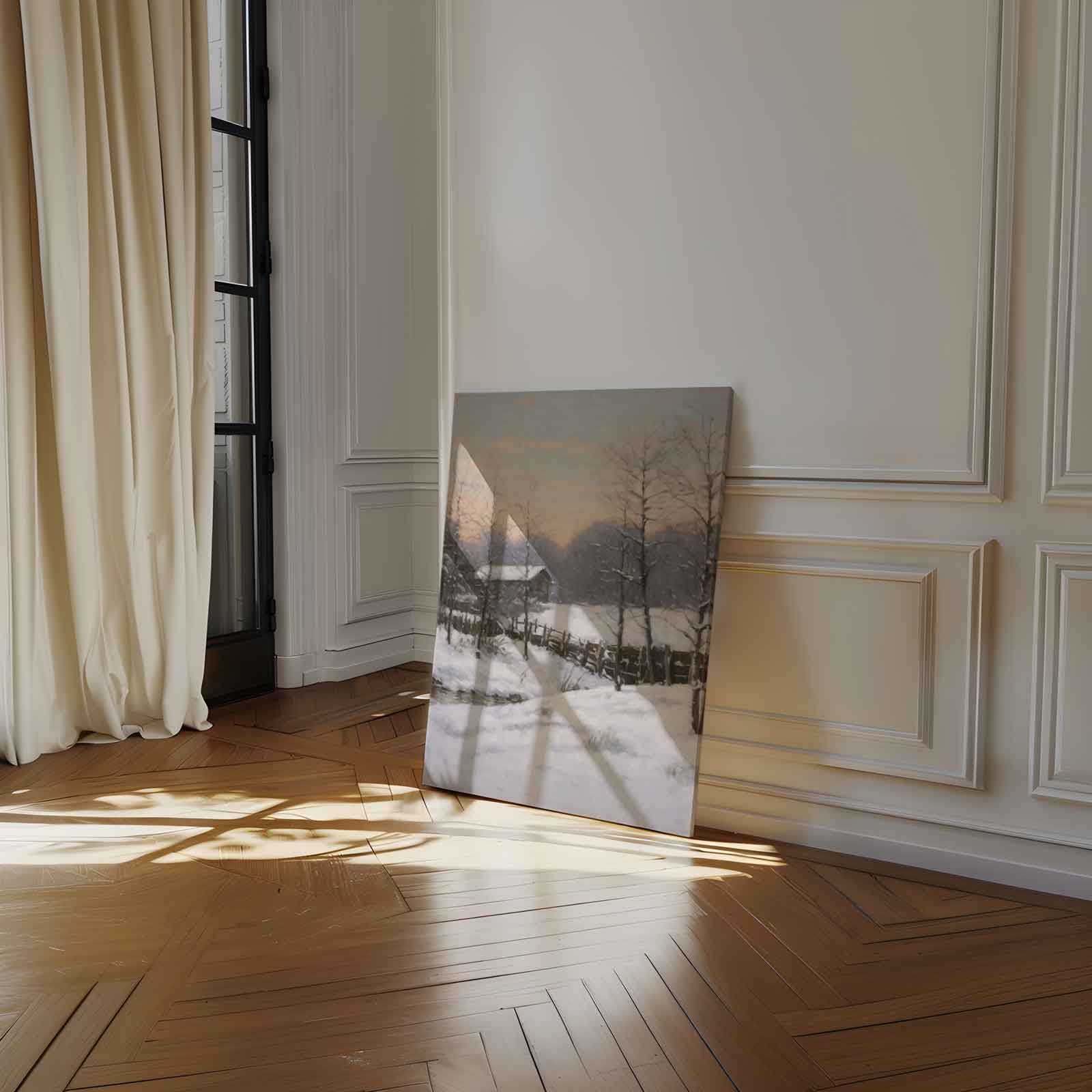 Winterse Rustieke Schoonheid Kunstwerk-canvas-dibond-plexiglas-wanddecoratie-WallArtistic