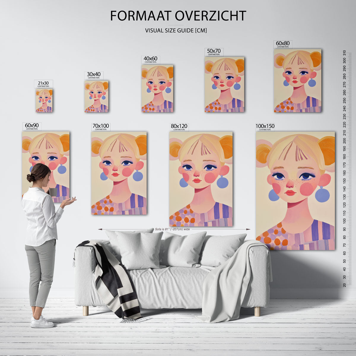 Meisje met kleurrijke accenten Poster