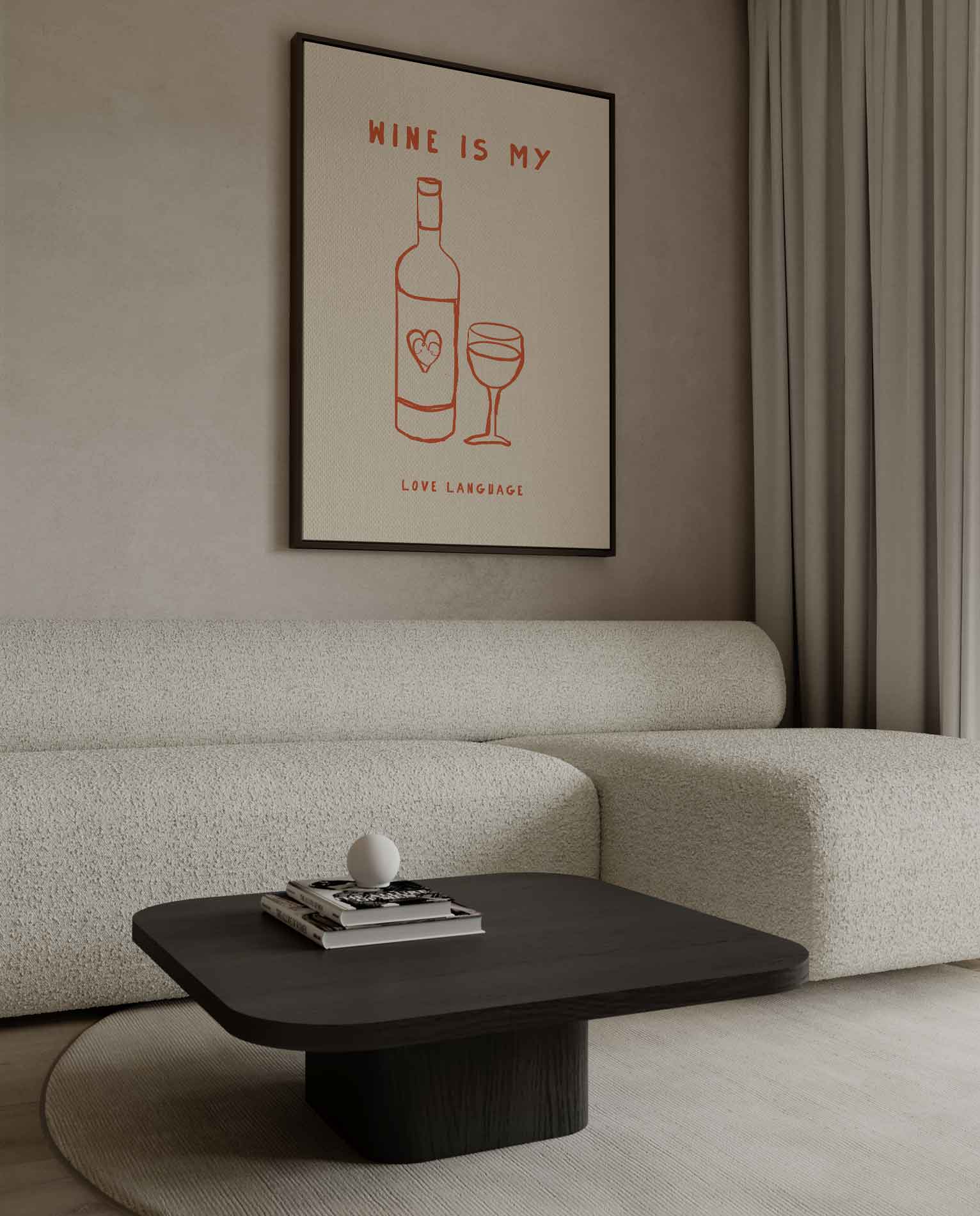 Wine Is My Love Language Kunstwerk-canvas-dibond-plexiglas-wanddecoratie-WallArtistic