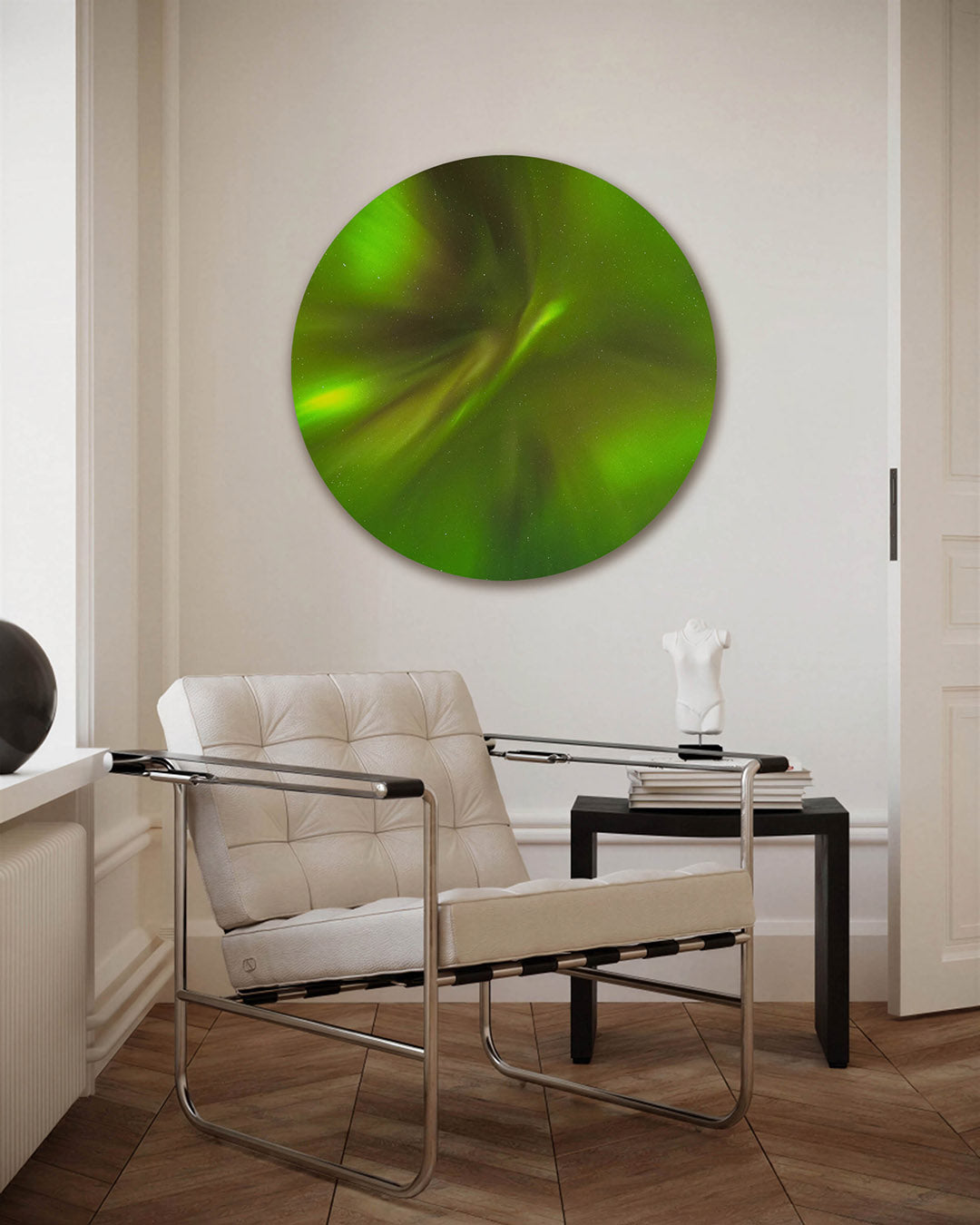 Groene lichtstralen Muurcirkel