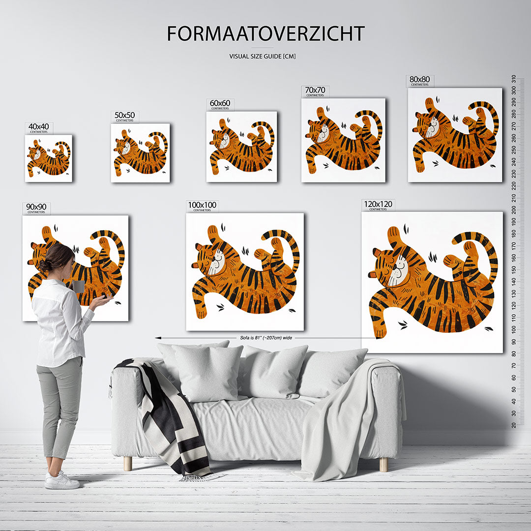 Speelse tijger illustratie Kunstwerk