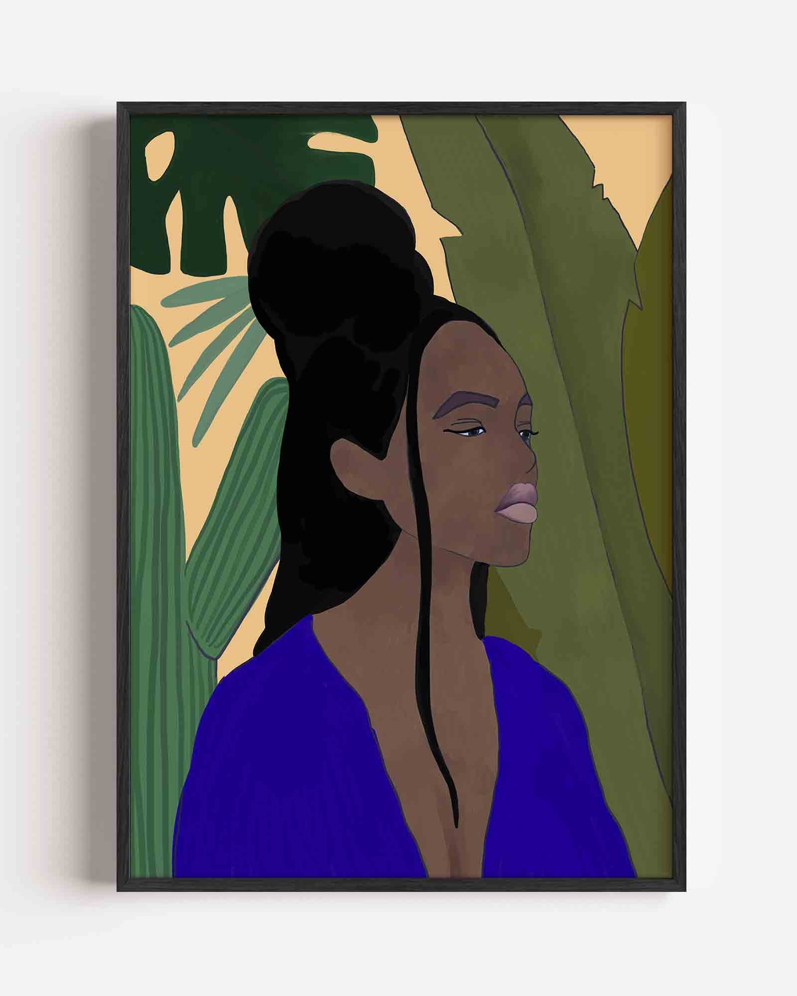 Vrouw met planten Poster