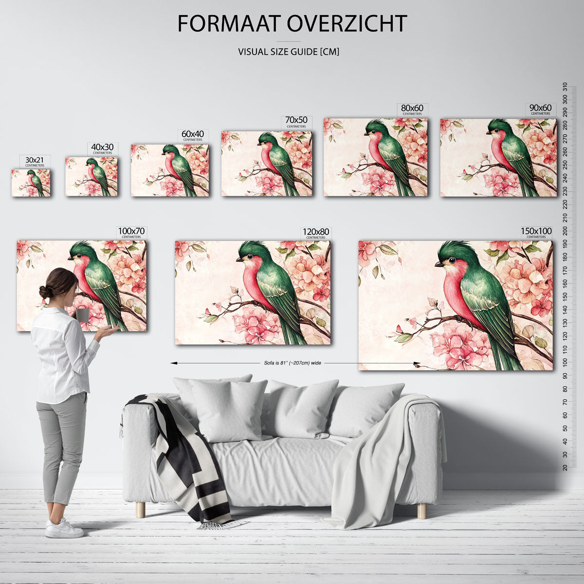 Vogel en bloemen Poster