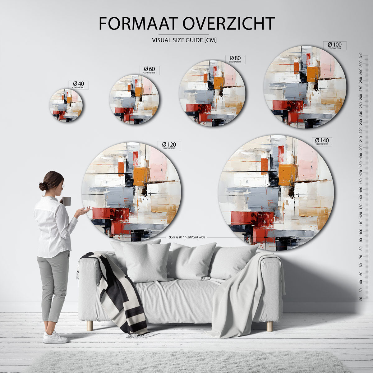 Abstracte vormen Muurcirkel