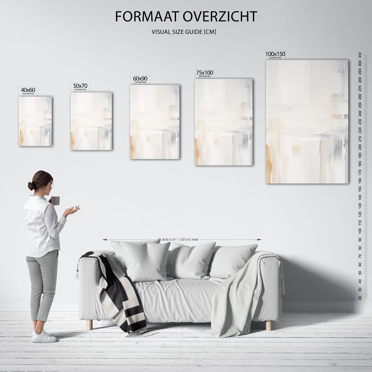 Zachte kleuren compositie Kunstwerk