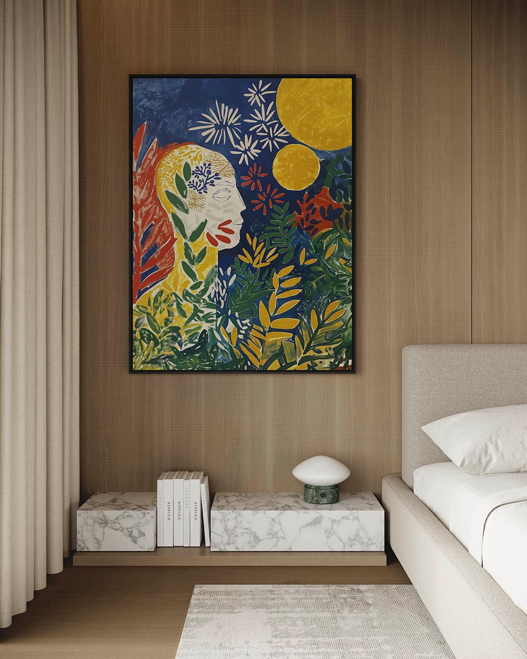 Kleurrijke natuurelementen Kunstwerk