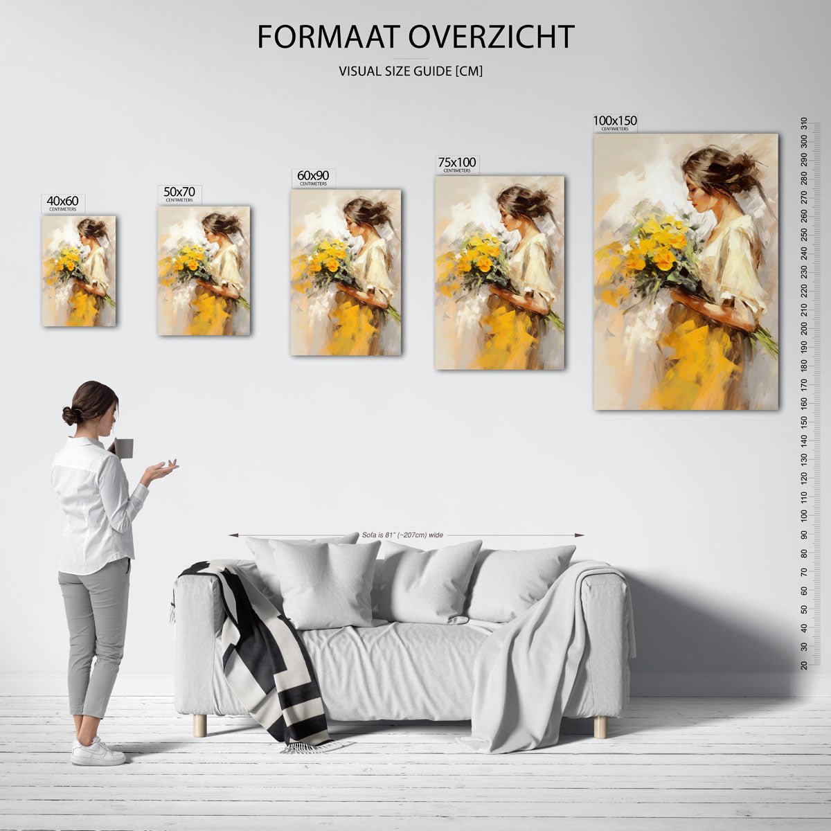 Dromerige bloemenportret Kunstwerk