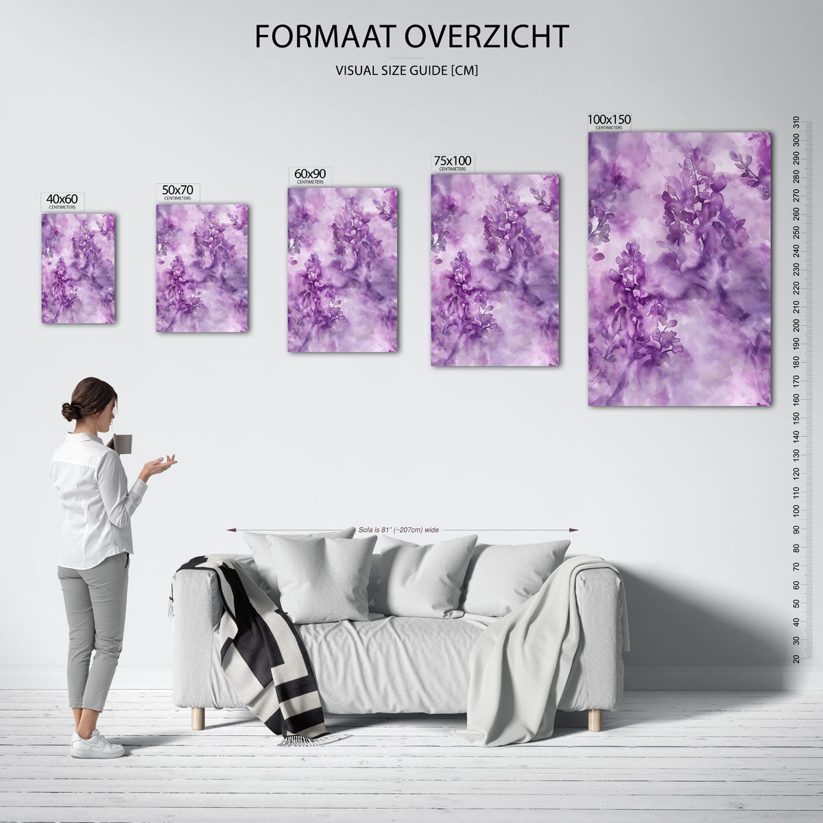 Vloeiende bloemvormen Kunstwerk