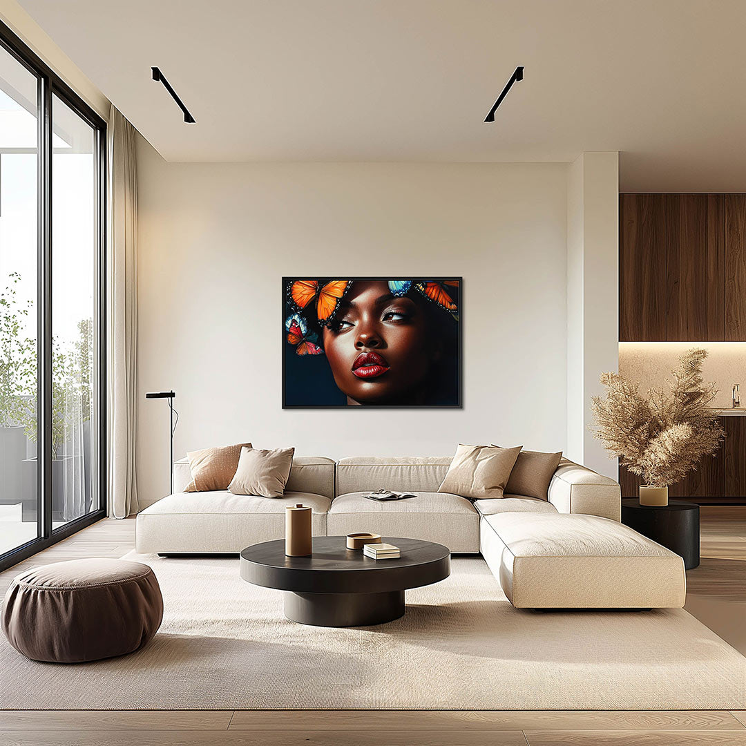 Vlinders en portret Kunstwerk