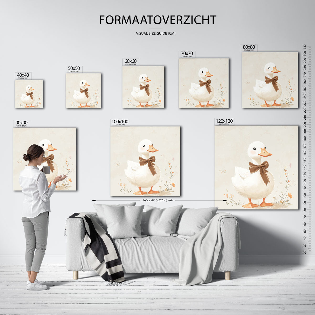 Eend met strik Poster