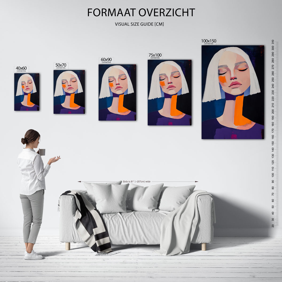 Dromerige portret compositie Kunstwerk