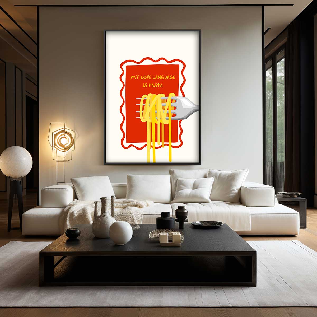 Pasta Liefde Teken Kunstwerk-canvas-dibond-plexiglas-wanddecoratie-WallArtistic