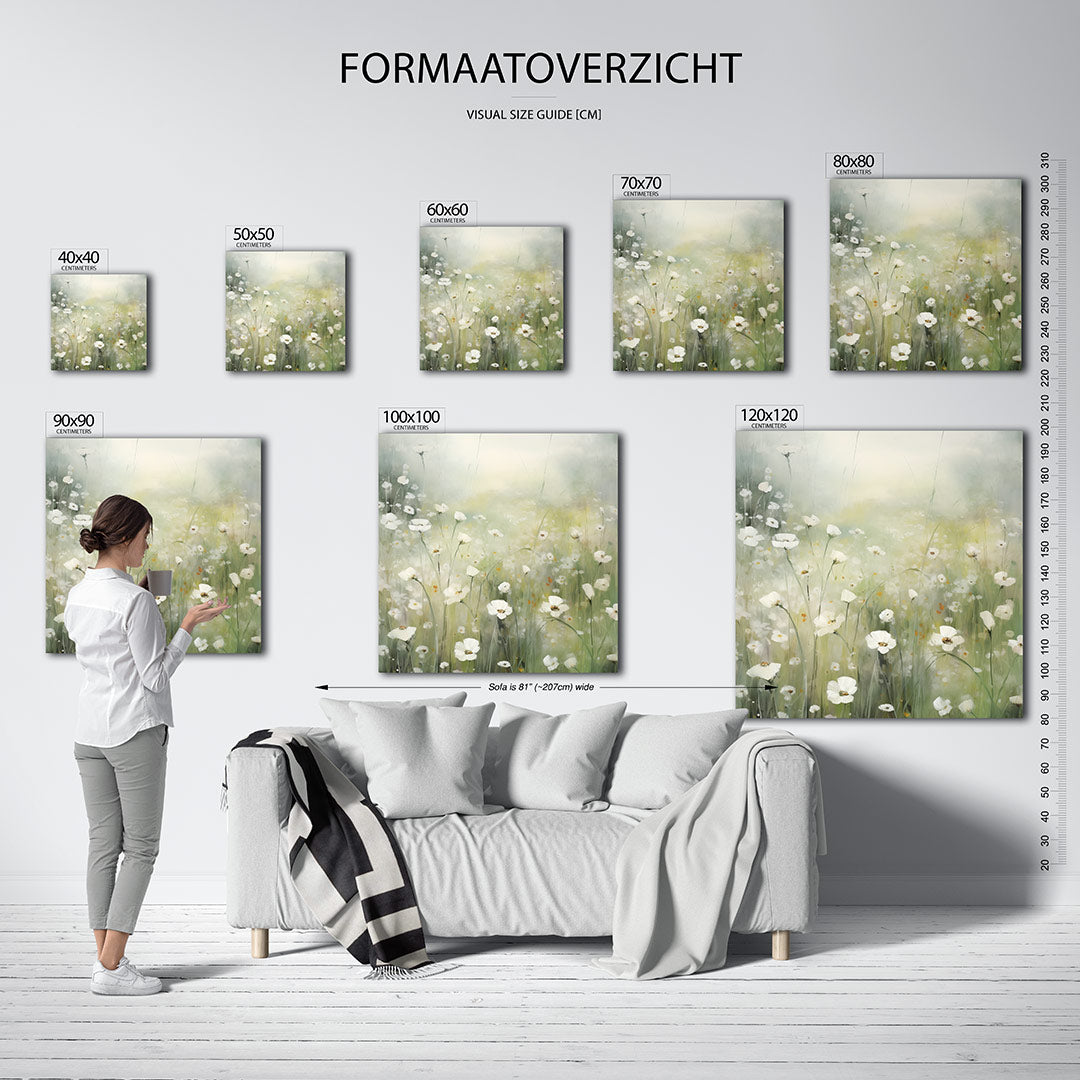 Dromerige bloemenweide Kunstwerk