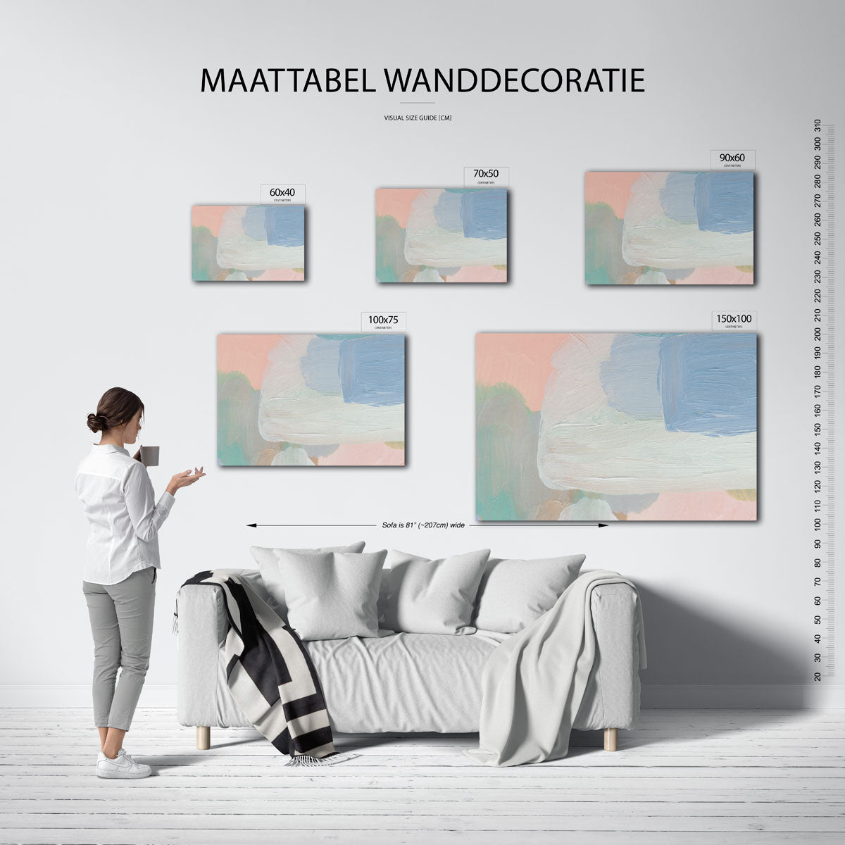 Zachte kleurencompositie Kunstwerk
