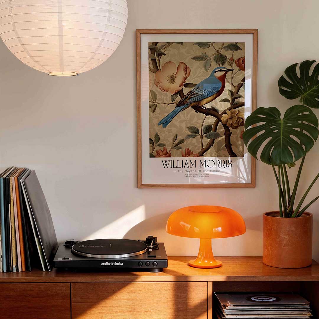 Vogel en bloemen Poster