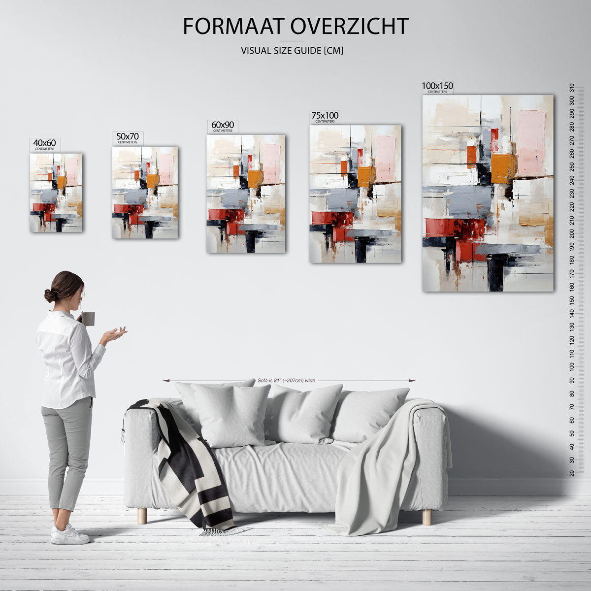 Geometrische kleurencompositie Kunstwerk