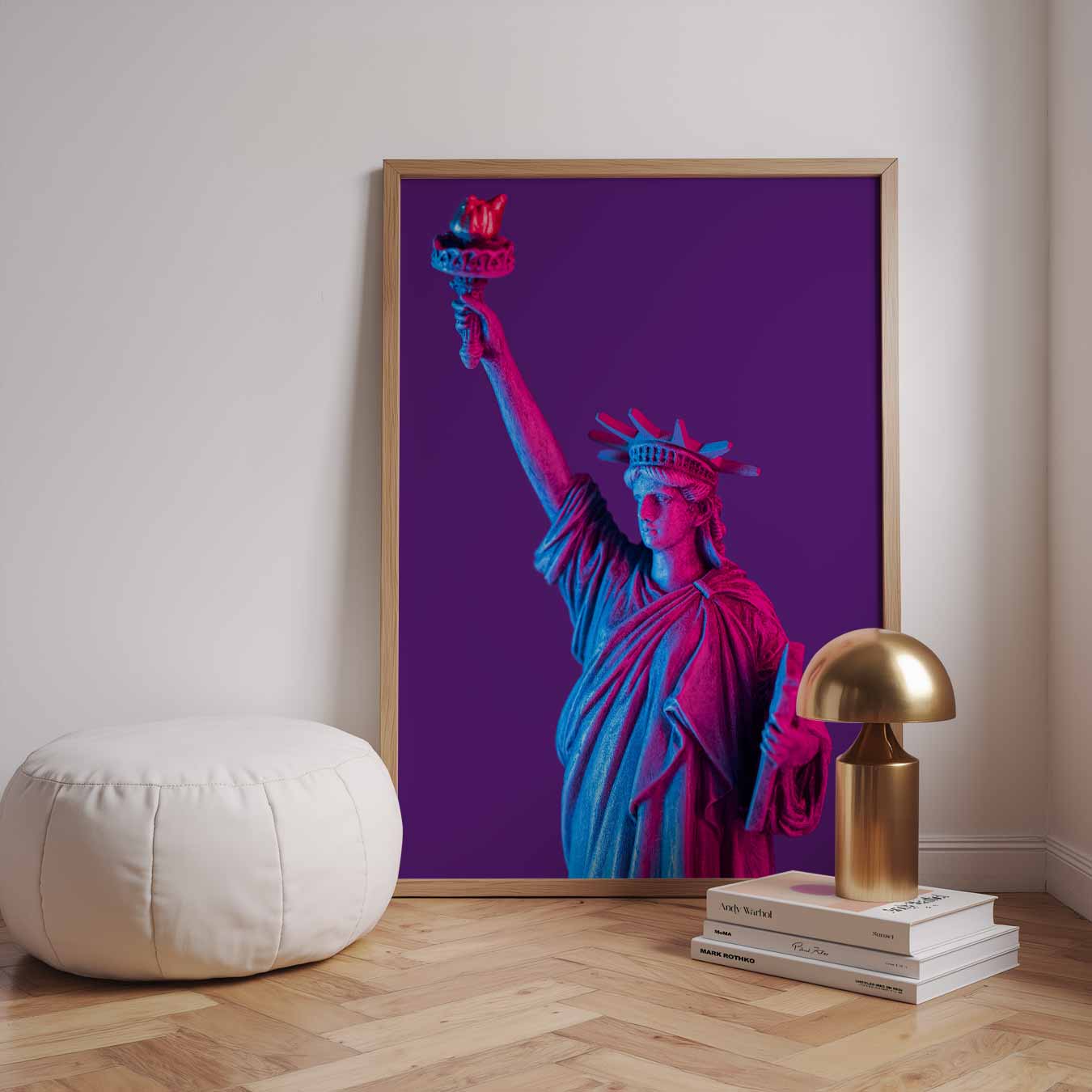 Vrijheidsbeeld in Neon Poster-WallArtistic