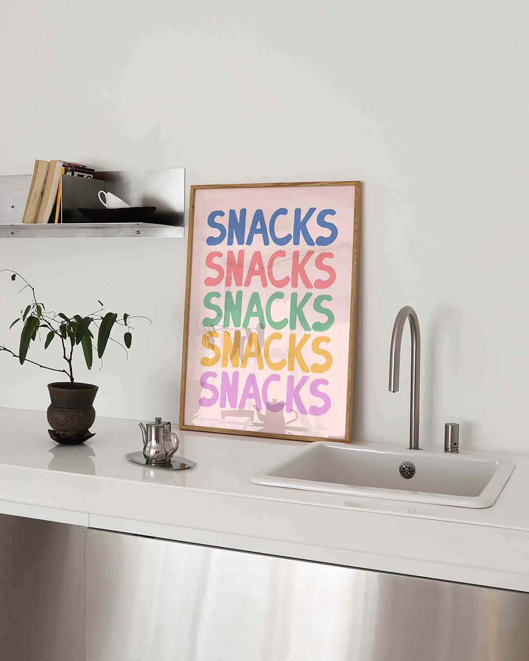 Snacks herhalende tekst Poster